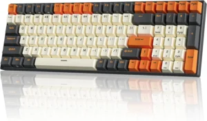 RK ROYAL KLUDGE Teclado mecánico inalámbrico RK100 RGB retroiluminado Bluetooth5.1/2.4G/con cable 96% tamaño completo 100 teclas teclado para juegos intercambiable en caliente Interruptor azul carbono