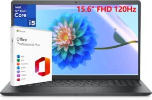 Dell Computadora portátil empresarial FHD de 15.6 pulgadas de 120Hz, Intel 10-Core i5-1235U de 12ª generación (Beat i7-1195G7), 32 GB DDR4 RAM, 1 TB PCIe SSD, WiFi 802.11ac, Bluetooth, negro carbón