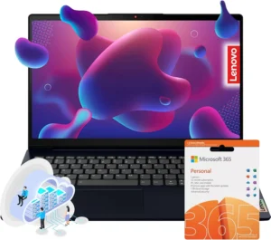 Lenovo IdeaPad esencial • 36 GB de RAM • 1.5 TB de almacenamiento (512 GB SSD y 1 TB de almacenamiento en la nube) • 15.6 pulgadas Full HD • Intel de 4 núcleos • Intel de 1 año de Office 365 • Intel